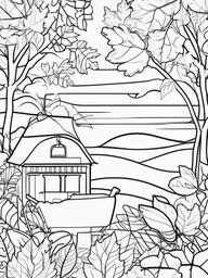 Fall Crafts Coloring Pages - Creative Activities for the Autumn Season  minimal black outline printable sheet, coloring page