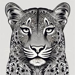 Leopard clipart - Agile big cat with striking rosette patterns, ,vector color clipart,minimal