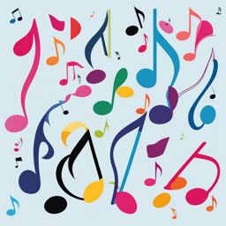 music note clipart - floating in the air with melody. 