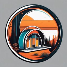 Futuristic Dome Home Sticker - Explore innovative architecture with the futuristic and dome-shaped home sticker, , sticker vector art, minimalist design