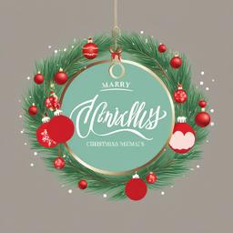 Christmas Ornament clipart - ornament with family names on it  color,minimalist,vector clipart