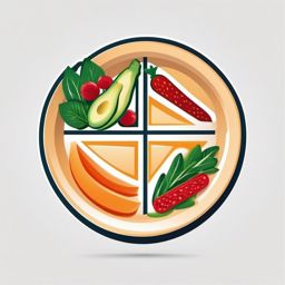 Healthy Plate  minimalist design, white background, professional color logo vector art