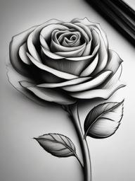 pencil drawing of a rose  minimal rough sketch scribbles,doodles,black and white