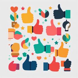 Thumbs Up Clipart - Thumbs up for liking and approval,  color vector clipart, minimal style