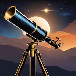 telescope clipart - a shiny, telescopic instrument. 