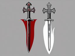 crusader sword tattoo  simple vector color tattoo