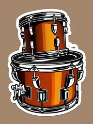 Drums Sticker - Keeping the rhythm alive with the powerful beats of the drums, , sticker vector art, minimalist design