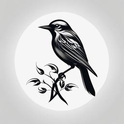 Traditional Tattoo Bird - Classic bird tattoo style  minimal tattoo design, white background