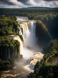 iguazu falls in full flow - portray the powerful iguazu falls on the border of argentina and brazil, at their most magnificent. 