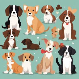 Puppy Dog Clipart,Decorating a pet adoption event with puppy dog clipart  simple, 2d flat