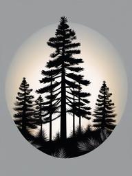 pine tree forest tattoo  simple vector color tattoo