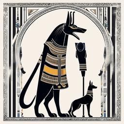 horus and anubis tattoo  simple color tattoo,minimal,white background