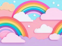 Cute Aesthetic Rainbow Background  