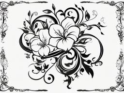 black and white vine tattoo  simple vector color tattoo