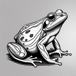 drawing of Amazonian milk frog  minimal rough sketch scribbles,doodles,black and white