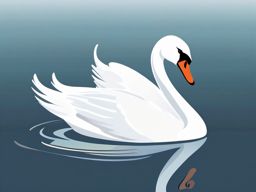 Swan Serenity clipart - Graceful swans on the calm lake., ,vector color clipart,minimal