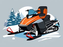 Snowmobile Clipart - A snowmobile ready for winter adventures.  color vector clipart, minimal style