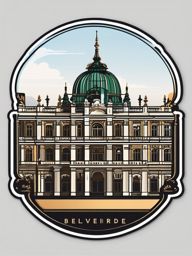 Vienna Belvedere Palace sticker- Historic palace complex in Vienna, Austria, , sticker vector art, minimalist design