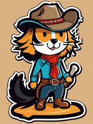 Cowboy Cat sticker- Yeehaw Kitty Roundup, , sticker vector art, minimalist design