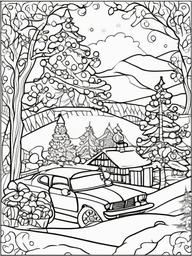 Xmas Colour By Numbers  outling,coloring pages,black and whit