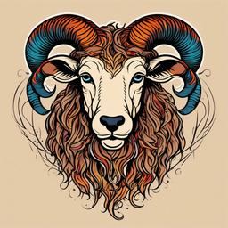 aries leo tattoo  simple vector color tattoo