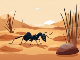 Ant Lion Clip Art - An ant lion larva in sandy environments,  color vector clipart, minimal style