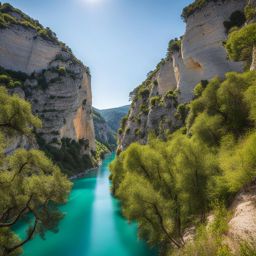 secrets of the verdon gorge - paint the secrets of the verdon gorge, with its turquoise waters, towering cliffs, and hidden caves. 