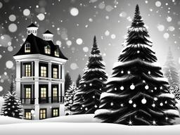 Black And White Christmas Wallpaper  