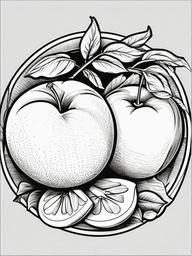 Fruit Coloring Pages - Nectarine with smooth skin  simple coloring pages