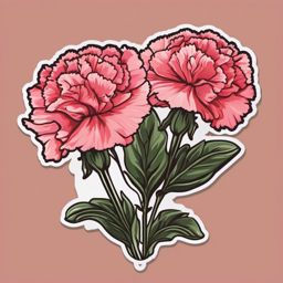 Carnation Sticker - Convey love and admiration with the classic and sweet carnation sticker, , sticker vector art, minimalist design