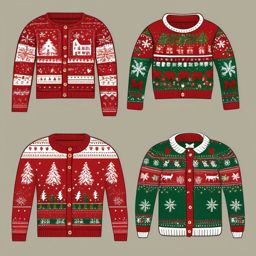 Ugly Sweater Clipart,Creating a holiday party invitation with ugly sweater clipart  simple, 2d flat