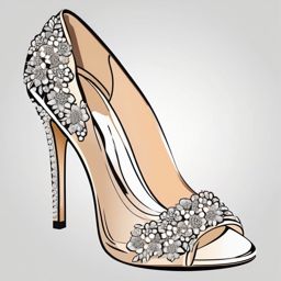 Wedding Shoes clipart - Stylish wedding shoes for the bride, ,vector color clipart,minimal