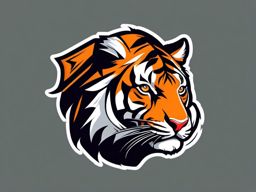 Tiger Sticker - A powerful tiger with sharp claws. ,vector color sticker art,minimal