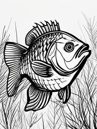 drawing of rock bass  minimal rough sketch scribbles,doodles,black and white