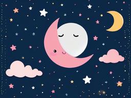 cute moon and stars wallpaper  ,desktop background wallpaper