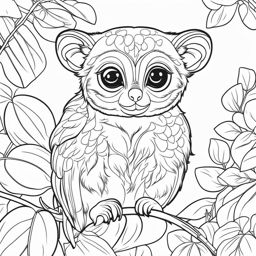 tarsiers cute animals coloring page 