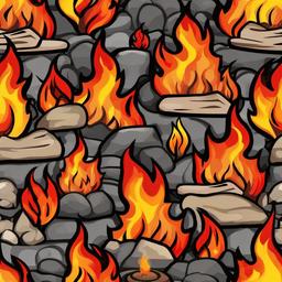 Fire clipart - fire burning in a campfire  