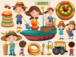 August clipart - August family outings and adventures  