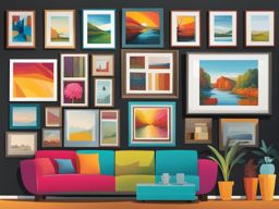 art clipart: displayed in a vibrant art gallery. 