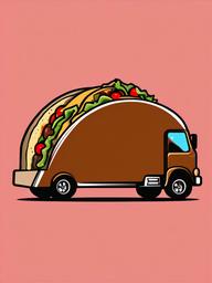 Taco clipart - taco with a taco truck in the background  color,minimalist,vector clipart