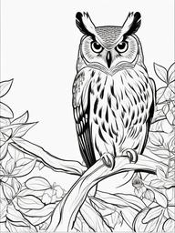 Owl Coloring Pages - Owl with a beak  simple coloring pages