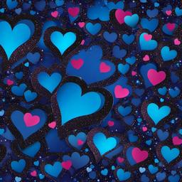 Heart Background Wallpaper - blue glitter heart wallpaper  