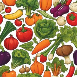 vegetables clipart - a vibrant assortment of fresh vegetables, displayed at a lively farmer's market 