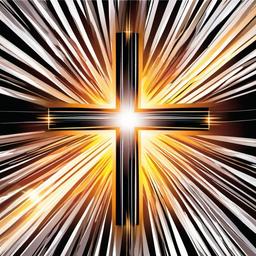 Cross clipart - cross surrounded by light rays  