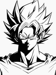 sketch drawing of goku  minimal rough sketch scribbles,doodles,black and white