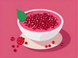 Pomegranate Smoothie Bowl Clipart - A smoothie bowl with pomegranate seeds.  color vector clipart, minimal style