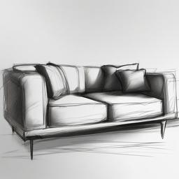 sketch of sofa  minimal rough sketch scribbles,doodles,black and white