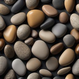 Pebbles resembling textured river rocks with a natural finish top view, product photoshoot realistic background, hyper detail, high resolution