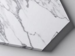 Marble showcasing a pure white background and soft gray veining top view, product photoshoot realistic background, hyper detail, high resolution