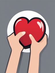 Heart in Hands Emoji Sticker - Safeguarding each other's hearts, , sticker vector art, minimalist design